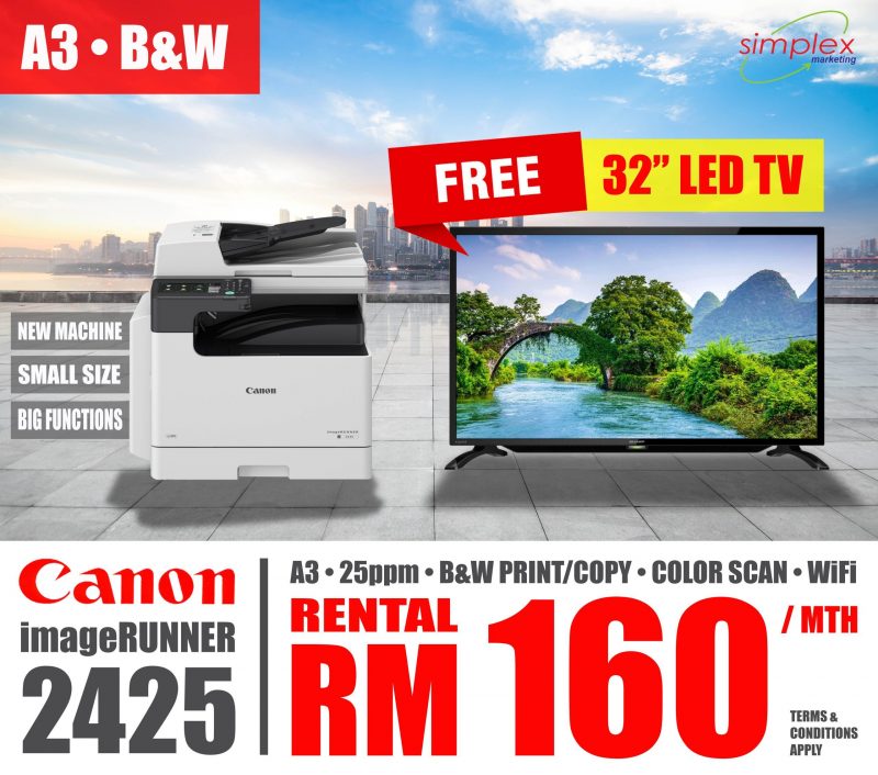 Canon iR2425 MFP/Copier + FREE 32" LED TV Promo
